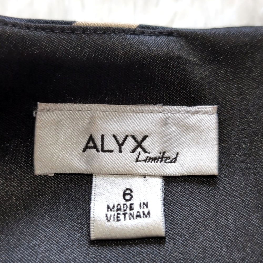 Y2K Alyx Limited Satin Zebra Print Black & Tan Shift Cocktail Dress Size 6 - Picture 7 of 12